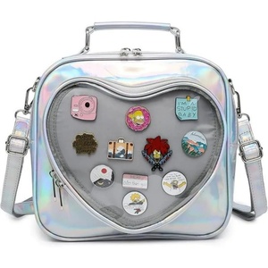 Stylish Clear <b>Pin</b> Crossbody Anime Cosplay PU Leather Adjustable Strap Fashion Ita Bag <b>Backpack</b> Heart Ita Bag - Product Image 2