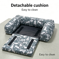 Meubles pour animaux de compagnie : Lit-couchage orthopédique pour chien, rectangulaire moderne, avec coussin amovible en tissu rafraîchissant