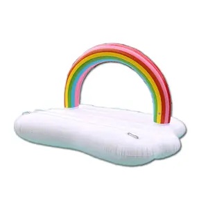 YJ Sport Sommer Outdoor Schwimm wasser schwimmende Insel Regenbogen wolken schwimmende Dock matte aufblasbare Pool Float