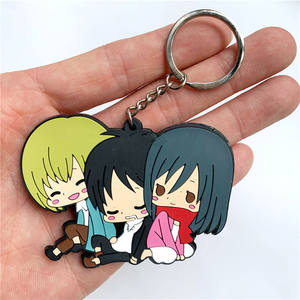 Porte-clés 21 Designs Anime Attaque sur Tian Porte-clés PVC <span class=keywords><strong>Eren</strong></span> Jaeger <span class=keywords><strong>Armin</strong></span> Personnage 2D Silicone Souple Double Face Porte-clés - Product Image 2