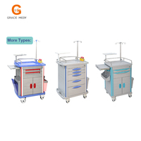 Chariot médical mobile d'urgence en ABS pour transfusion, prix usine, pour hôpitaux et cliniques