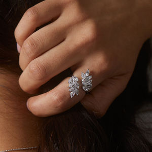 Gemnel 925 Silver Vine <b>Necklace</b> with <b>Delicate</b> Patterns Rainbow Gemstones Romantic Sparkle Adjustable Jewelry Set - Product Image 4