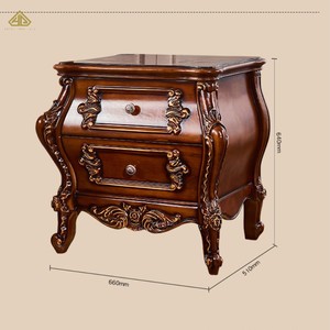 Juego de Muebles de Dormitorio Personalizados de Estilo Europeo Clásico, Muebles de Dormitorio Tapizados en Madera Tallada de Lujo, Cama Redonda - Product Image 5