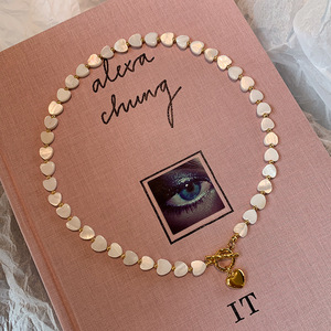 Collier élégant et simple en perles de coquillages naturels en forme de <span class=keywords><strong>cœur</strong></span> avec fermoir OT pour femme, bijou tendance, cadeau - Product Image 2