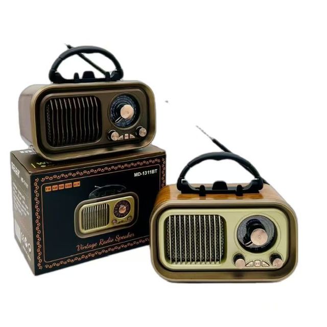 Factory Custom Retro Portable Wireless Speaker AM FM Radio USB TF Card Slot Rechargeable Battery Vintage Design Home Travel