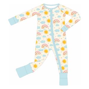 Mameluco de Fibra de Bambú para Bebé, Convertible <span class=keywords><strong>en</strong></span> Pijama de Manga Larga para Recién Nacido, con Cremallera Bidireccional, Personalizable, Cómodo y Transpirable - Product Image 1