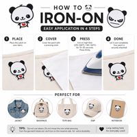 En gros, Patchs brodés thermocollants et à coudre, motifs Panda, Ours Hip Hop, Crâne Agresif, Animaux Mignons Kawaii