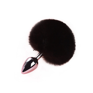 Mini tapón anal Rainy Night con cola de zorro de peluche rosa, juguete de estimulación anal para juegos de rol para adultos. - Product Image 5