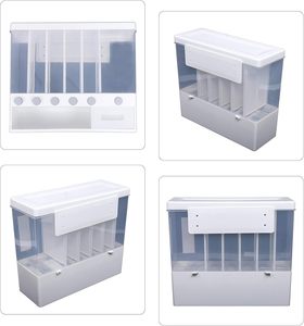 Kitchen <b>Wall</b>-Mounted <b>Double</b> Clear Plastic PP Storage <b>Box</b> Cereal Dispenser Dry Food Whole Grain Rice Bucket Environment-Friendly - Product Image 6