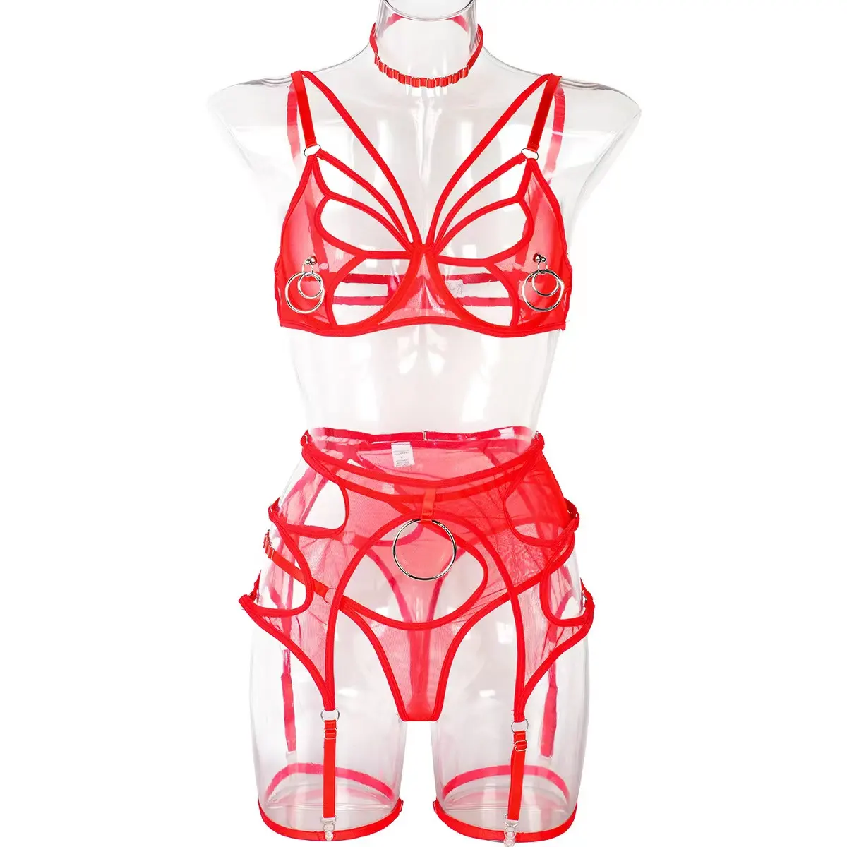 2022 Luxury Transparent Mesh Night Wear Sexy Women Sexy Plus Size Clothing Women'S Lingerie Set For Women