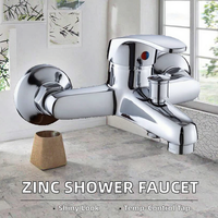 Robinet de douche thermostatique Vancit à poignée unique en alliage de zinc chromé, noyau de valve en céramique, poli, 3 trous, montage mural, moderne