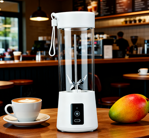 Blender puissant de 400 ml sans BPA, faible bruit, fabrication de smoothies, recharge USB, gobelet à jus portable, mode turbo anti-fuite pour l'extérieur, glace - Product Image 5