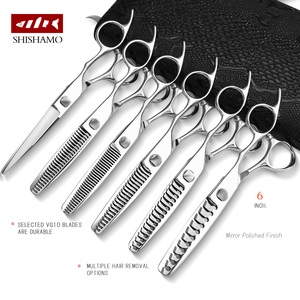 Set de Tijeras de Peluquería de Alta Calidad CNC, Tijeras de Corte de <span class=keywords><strong>Pelo</strong></span> de Acero Japonés VG10, Tijeras de Entresacar para Barbería y Salón - Product Image 1