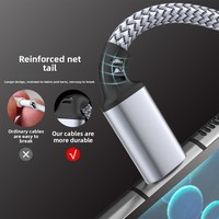 Câble de charge rapide PD 60W double Type-C avec conducteur en cuivre pur et gaine en nylon, compatible avec OPPO VIVO