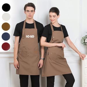 High Quality Adjustable Sleeveless Bib <b>Apron</b> Cotton/Polyester Nonwoven 1-4 Pockets Cleaning Use Custom Logo Sustainable - Product Image 1