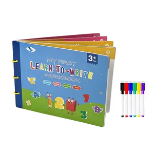 Mon premier cahier d'exercices de compétences préscolaires, modèle d'entraînement, livre réutilisable pour enfants, impression en couleur, 40 pages