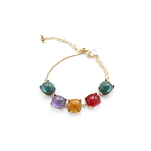 สร้อยข้อมือแฟชั่น SmileJoyas รุ่น SL2506-3-75 ทำจากสแตนเลสสตีล 316L ชุบทอง PVD ทนทาน ประดับด้วยหินหลากสี - Product Image 2