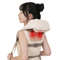 Masseur de nuque et de trapèzes domestique avec compresse chaude et pétrissage réel pour le drainage des vertèbres cervicales, idéal pour le bureau