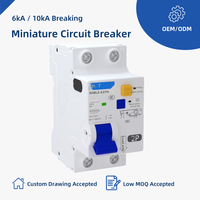 Disjoncteur différentiel compact NXBLE-63YH 2P RCD 3P+N 4P, modèles à profil étroit 1P+N MCB 10A-63A pour usage domestique