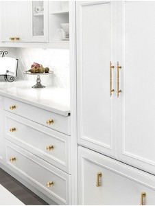 Penjualan Panas Gagang Lemari Kuningan Padat, Gagang dan Tarikan Pintu Kabinet Dapur, Gagang Lemari Emas, Kenop Laci Gantung - Product Image 4