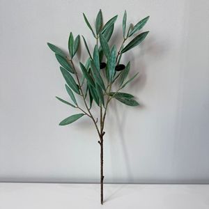 Branches d'olivier artificielles en plastique, tiges <span class=keywords><strong>de</strong></span> verdure haute simulation pour Thanksgiving, mariage, remplissage <span class=keywords><strong>de</strong></span> vase, imitation - Product Image 5
