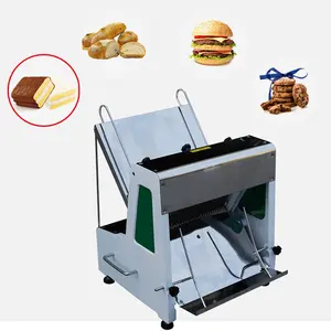 Máquina de fatiar pão integral de padaria fácil de operar, fornecida de fábrica, fatiador de pão torrado, fatiador de pão usado