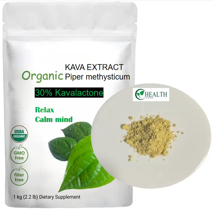 Extrait de kava de haute qualité 30% kavalactone vente entière poudre d'extrait de racine de kava pour supplément de soins de santé