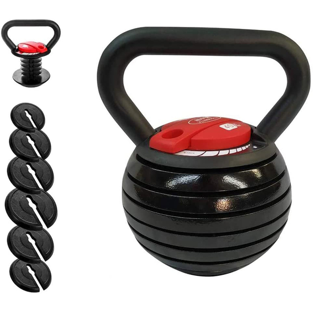 Fitness Exercise Gym Equipment Pesa Rusa Verstelbare Dumbbell Set Kettlebell Adjustable Kettlebell Set With Grip