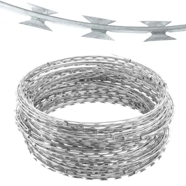 Dingzhou Best group Hot Dipped Galvanized Razor Wire BTO22 Barbed Blade Type