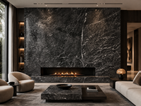 Dalles et carreaux en marbre Grigio Carnico gris poli avec veines blanches pour tables à manger, meubles-lavabos de salle de bain, murs décoratifs et comptoirs de bar