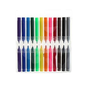 Set <span class=keywords><strong>de</strong></span> stylos marqueurs fins et larges à double pointe <span class=keywords><strong>Encre</strong></span> lavable à bas prix pour le <span class=keywords><strong>dessin</strong></span> des enfants Stylos aquarelle en plastique - Product Image 1