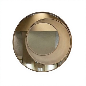 Modern <b>Round</b> <b>Wall</b> <b>Mirror</b> Brass Frame Decorative Circular Design for Home Interior Iron <b>Mirror</b> for Home Interior - Product Image 4