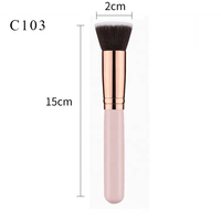 Pinceau de fond de teint plat en gros marque privée pinceaux de maquillage simples haut de gamme super doux bas quantité minimale de commande pinceaux de maquillage personnalisés