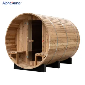 Alphasauna 2 Person Cedar Wooden Barrel House For Family Sauna