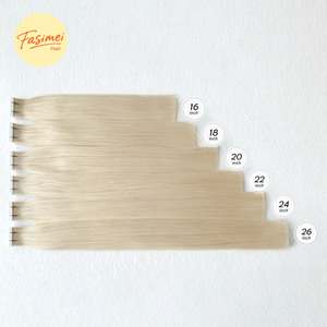 Extensions de cheveux humains vierges européens 100% naturels, certifiées RoHS ISO, faciles à retourner, de haute qualité, cuticules alignées, à bandes adhésives - Product Image 4