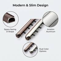 Rail de rideau compact en aluminium silencieux, robuste et silencieux, avec glissières en téflon, installation facile pour la maison et l'hôtel