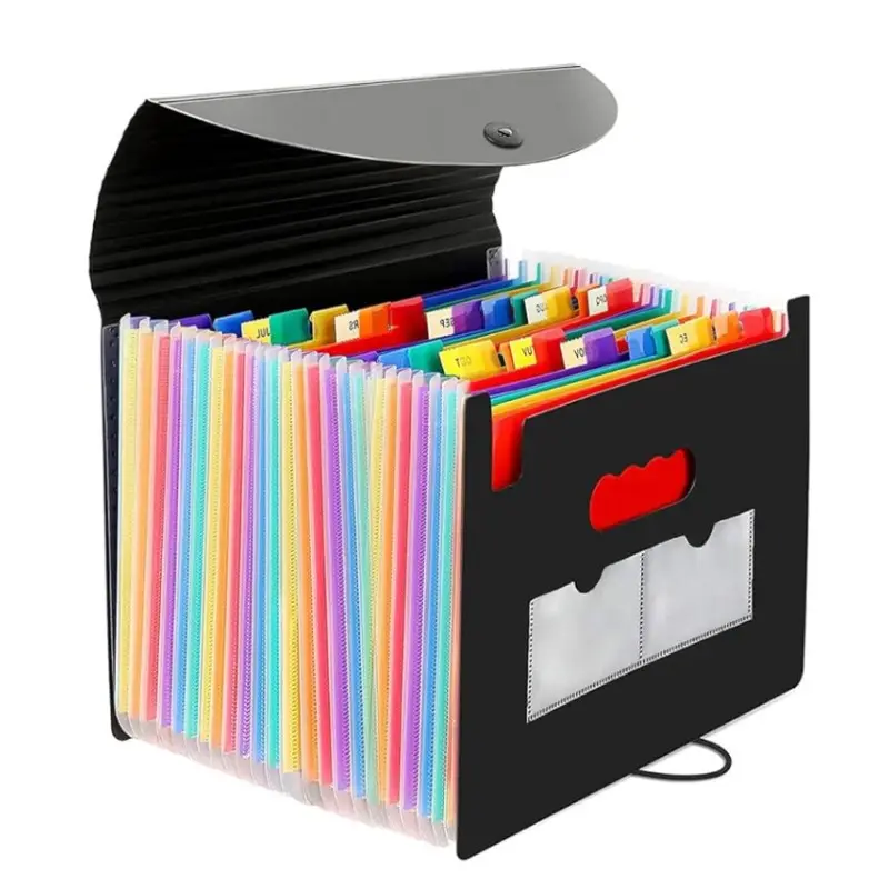 La migliore vendita di 13 cartelle di File in espansione tascabile Organizer fisarmonica di archiviazione di carta per ufficio