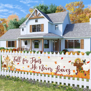 JUXINDA classico "felice ringraziamento" Banner, decorazione orizzontale della parete per la cena di famiglia - Product Image 3