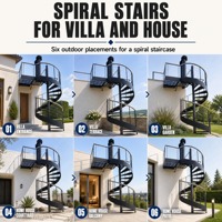 Escalier en spirale extérieur sur mesure, design moderne, garde-corps en câble d'acier inoxydable pour villa, maison, patio, jardin, escaliers
