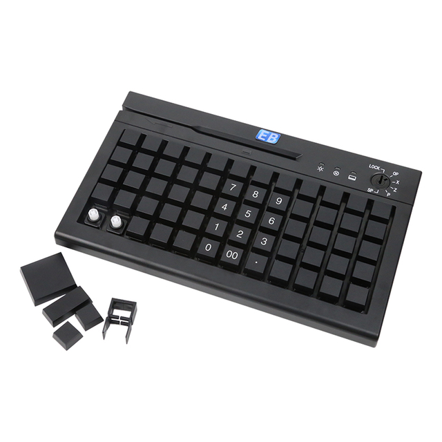 KB-60 New Programmable Mechanical Keyboard POS Number Magnetic Card Reader Multi-Layer Key Support Waterproof Dustproof Durable