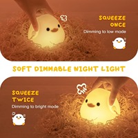 Veilleuse LED canard haricot mignon, veilleuse de chambre d'enfant en silicone DoDo Duck Squishy Dimmable Rechargeable Lampe de chevet de table