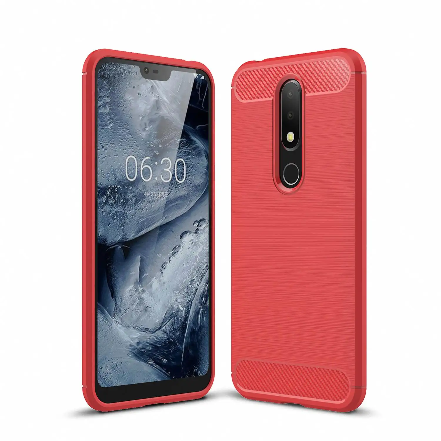 For Nokia 6.1 Plus Cover Case Factory Supply Fashionable Anti-Fingerprint Carbon Fiber Cellphone Case Cover