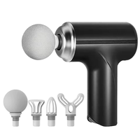 Mini pistolet de massage corporel de poche haute fréquence pour soulagement musculaire profond, 4 embouts interchangeables, USB