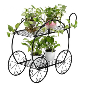 <span class=keywords><strong>2</strong></span> niveaux En Métal Rétro Plante Fleur Stand Porche Vélo Pot De Fleur Plante - Product Image 3
