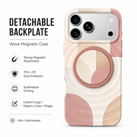 Étui de téléphone magnétique à forme spéciale avec support, plaque arrière détachable en TPU et PC, impression par sublimation, personnalisation OEM