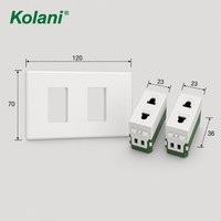 Platzsparende 120er-Größe Modulare Doppel-2-Loch-Steckdose mit Versteckter Montage, Thailändischer Standard 16A 250V, Weißes PC-Panel mit Kindersicherheitsklappe