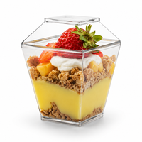 Gobelets jetables de 60 ml sans BPA, transparents, mini-tasses à pudding, yaourt, avec couvercle, pour fêtes, glaces, gelées, mousses, desserts