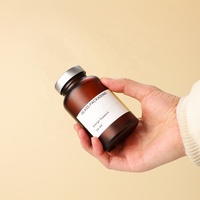 Mattierte Bernsteinfarbene 4oz 120ml Runde Energie-Unterstützungs-Gummitabletten Glasflasche mit Silber-Metallschraubverschluss für Gesundheitspflege-Verpackungen