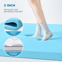 Couvre-matelas en mousse à mémoire de forme en gel de 2 pouces et rafraîchissant de 2 pouces Couvre-matelas en mousse à mémoire de forme à double couche Nature