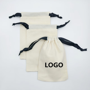 Bolsa de Polvo Grande de Lino y Algodón Reciclable con Logotipo Personalizado Impreso para Empaque de Bolsos, Bolsa de Polvo con Cordón de Algodón Orgánico - Product Image 3
